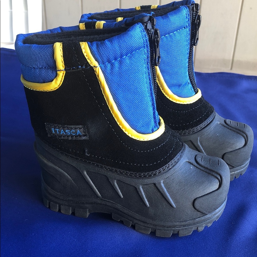 Itasca Blue, Black and Yellow Kids Waterproof Snow Boots NWOT
